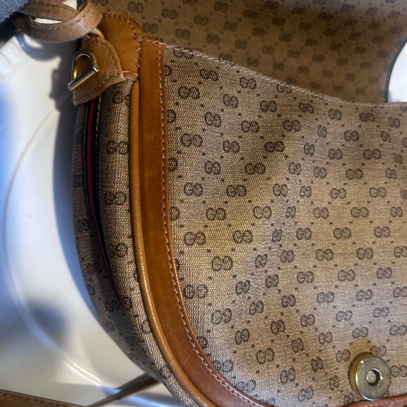 Gucci Vintage Micro Tan GG CROSSBODY Brown -rare - Picture 12 of 16